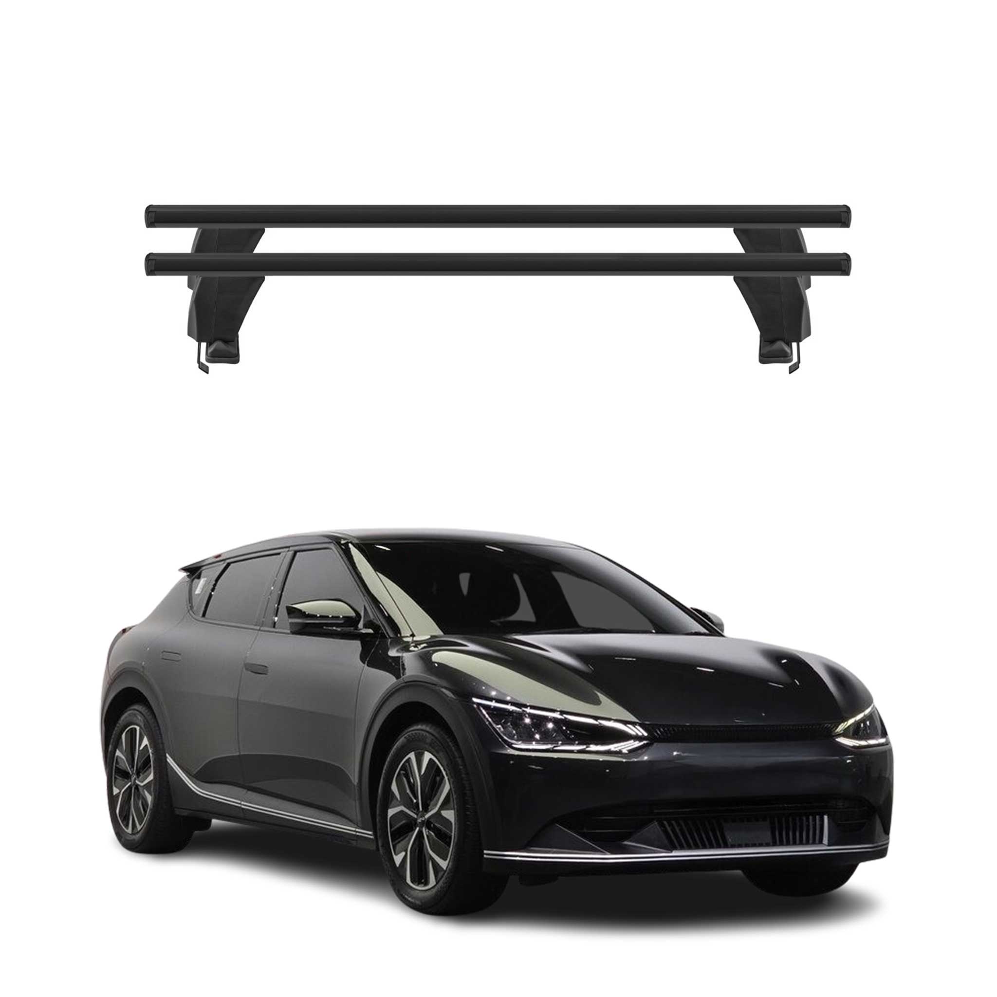 Menabo Barres De Toit Transversales pour Kia EV6 2021-2026 Noir Alu