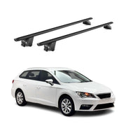 Barres de toit transversales pour Seat Leon SW 2014-2026 Alu Noir 2 pièces ABE