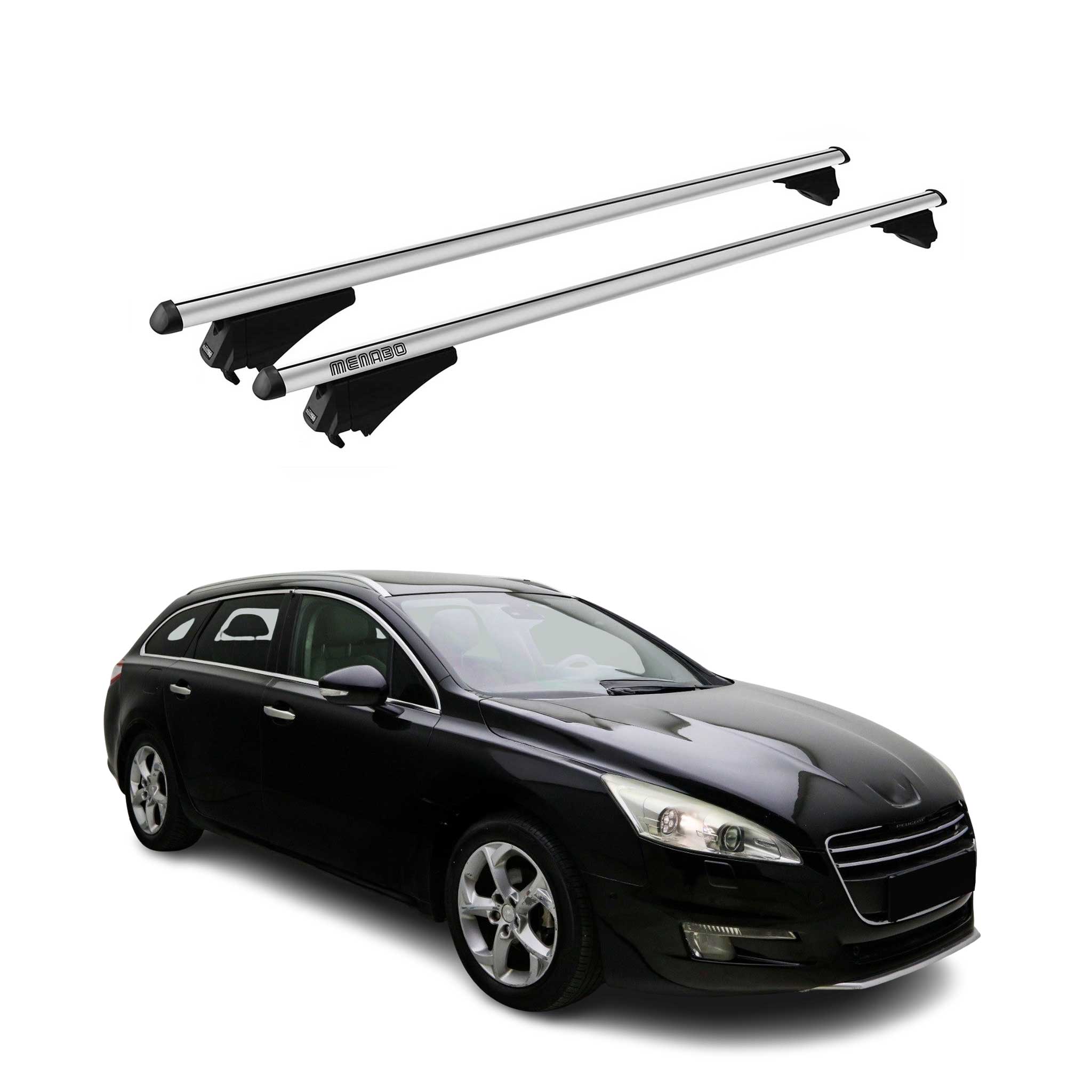 Tiger Barres de toit transversales pour Peugeot 508 Kombi 2010-2018 Gris