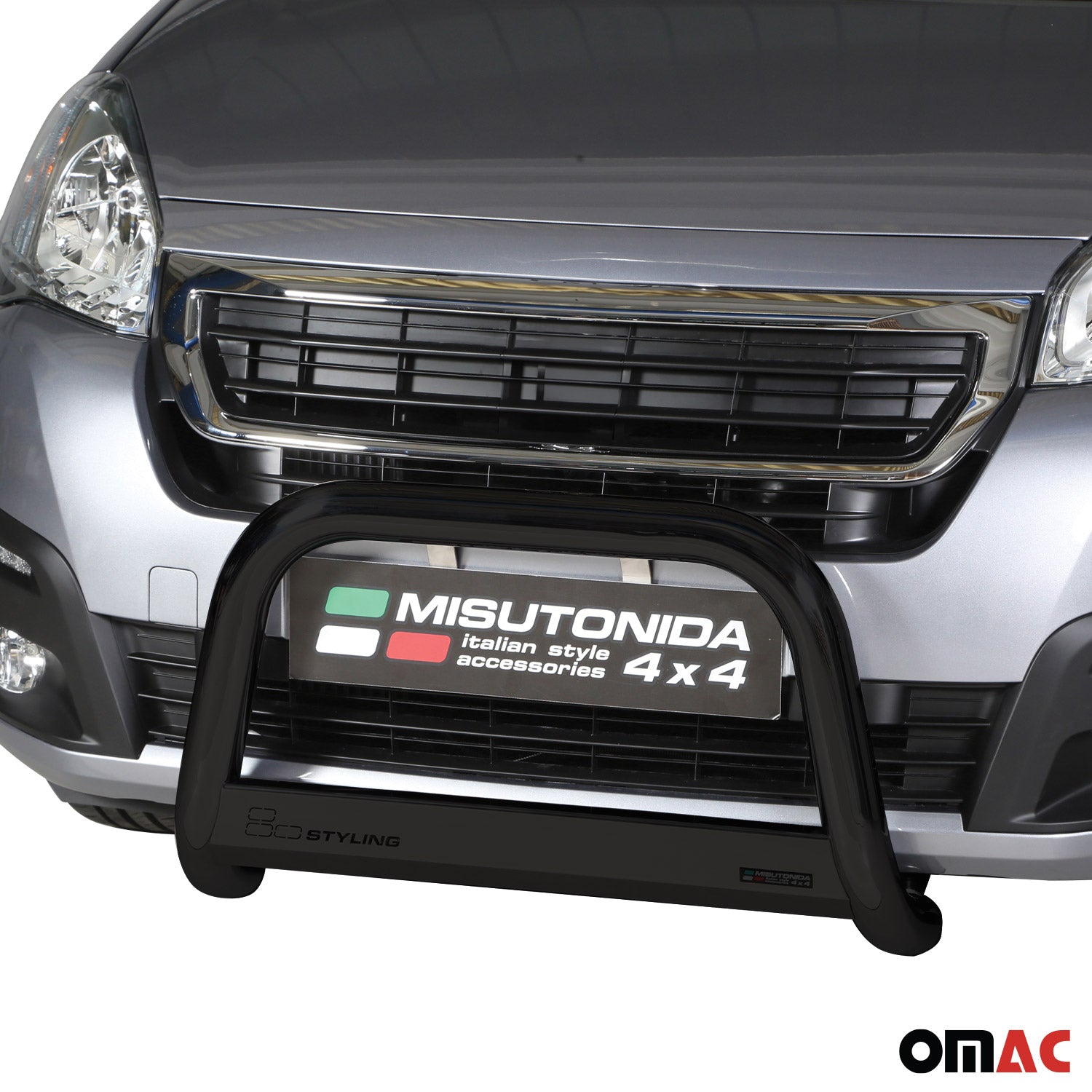 Pare-buffle Avant pour Peugeot Partner 2018-2026 63 mm en Acier Noir