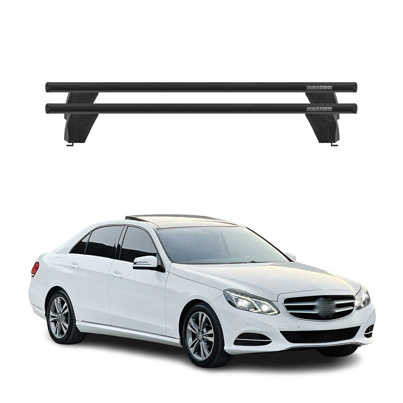 Menabo Barres de toit Transversales pour Mercedes Classe E W212 2013-2016 Noir