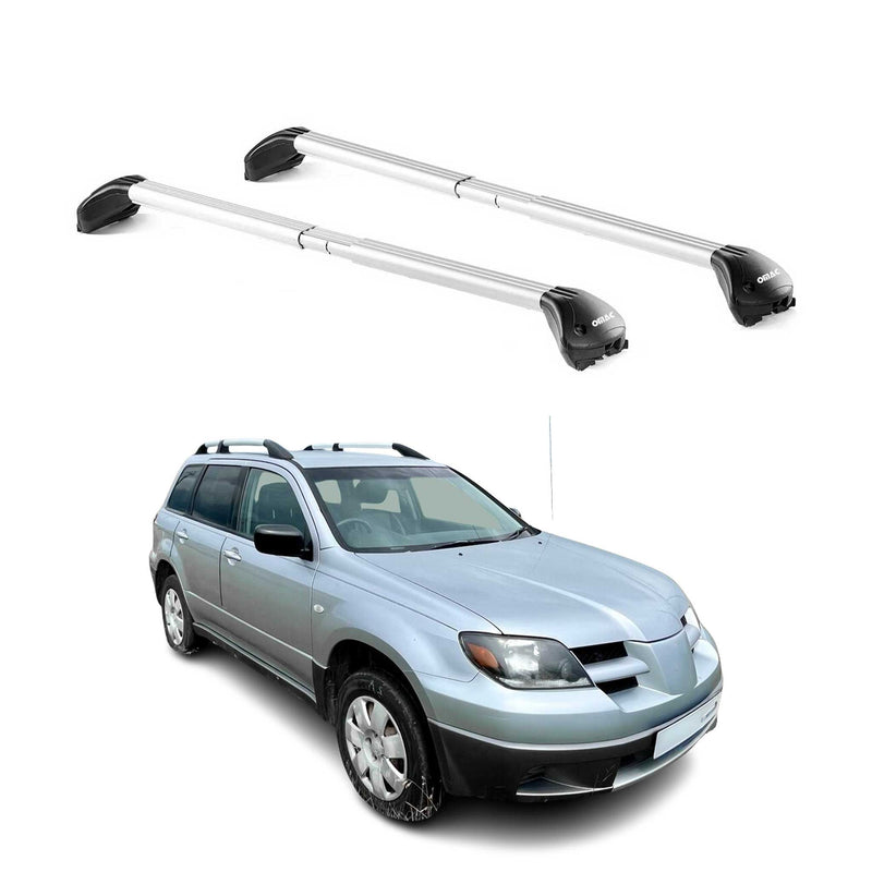 Barres de toit pour Mitsubishi Outlander CU 2003-2007 5P Gris Argenté 2x ABE