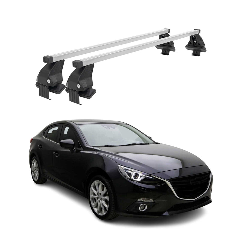 Barres de toit transversales pour Mazda 3 2013-2018 Acier Gris
