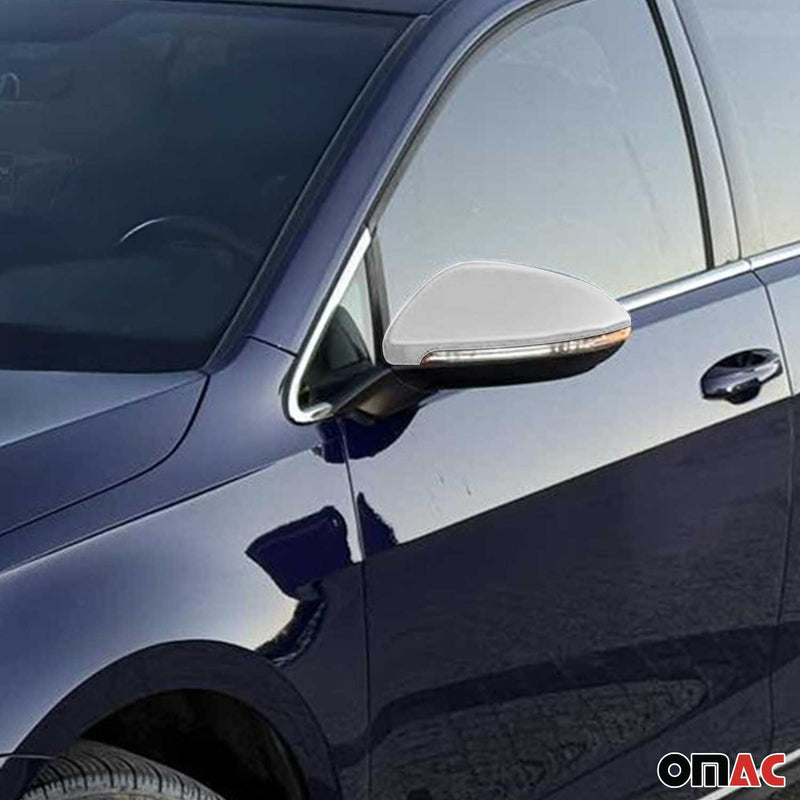 Coques de Rétroviseurs pour VW Golf 7 2012-2019 Acier Chromé Argent
