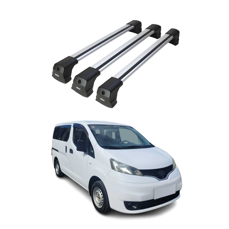 Barres De Toit Transversales pour Chevrolet City Express 2015-2024 Alu Gris 3 Pcs