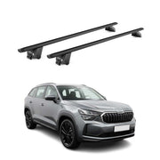 Barres de toit transversales pour Skoda Kodiaq II 2024-26 Alu Noir 2 pièces ABE