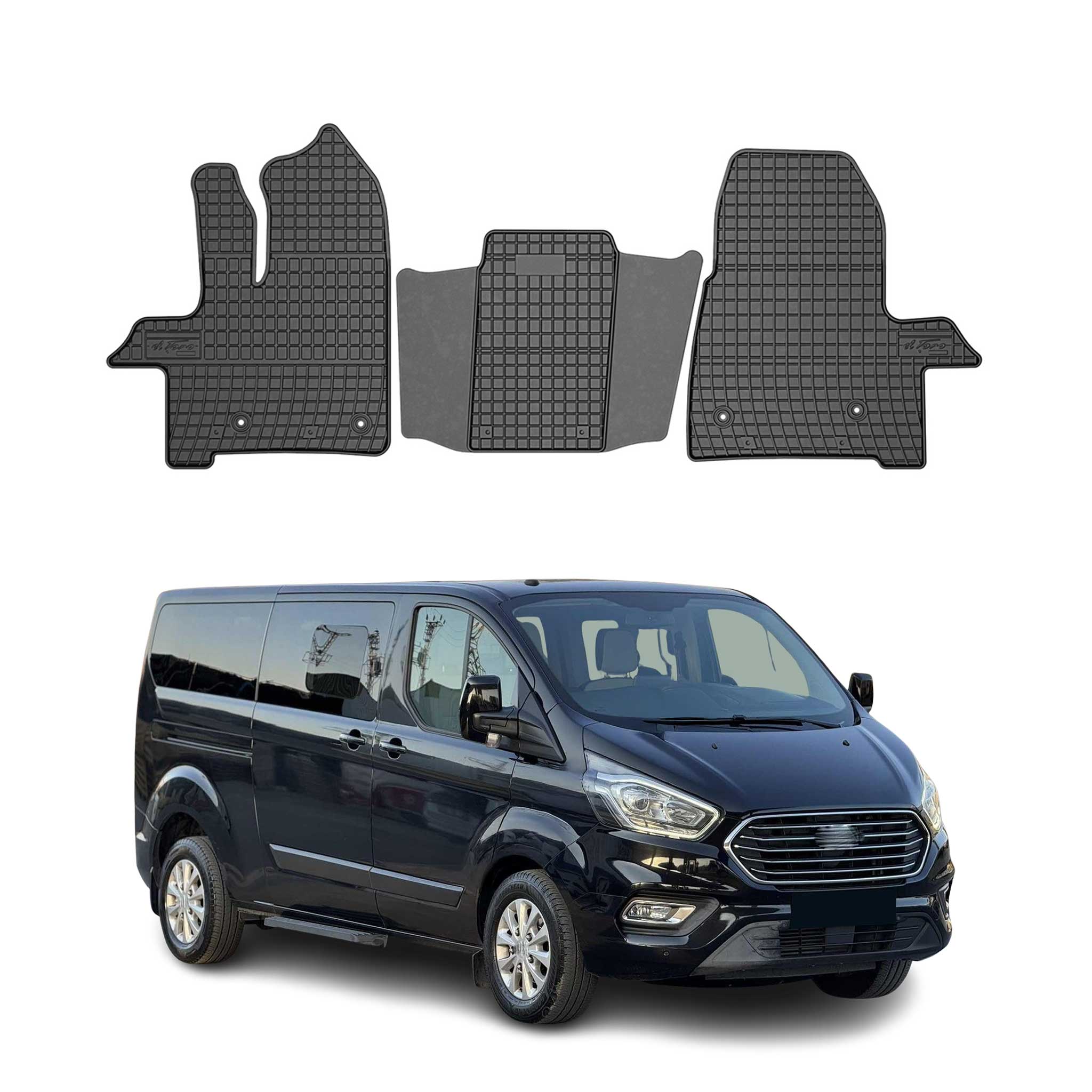 Tapis de Sol pour Ford Transit Custom I 2017-2023 Facelift 1.rangée Caoutchouc