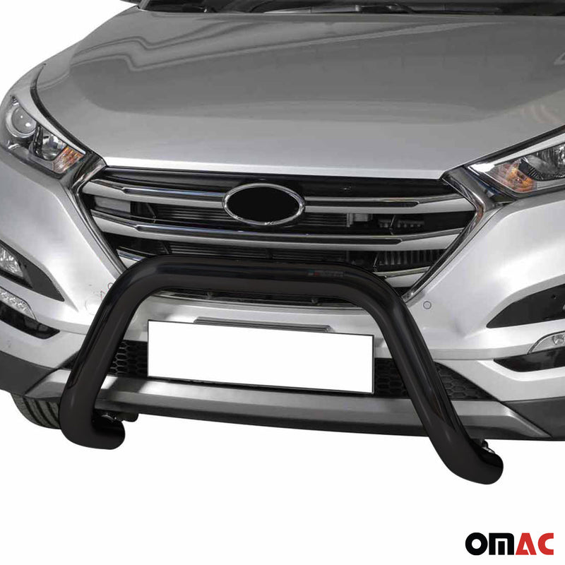 Pare-buffle Avant pour Hyundai Tucson 2015-2018 76 mm en Acier Noir