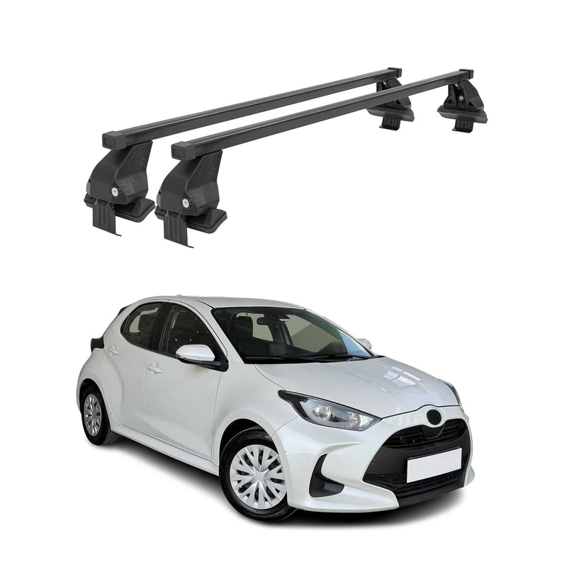 Menabo Barres de toit transversales pour Toyota Yaris 2020-2025 Acier Noir 2x