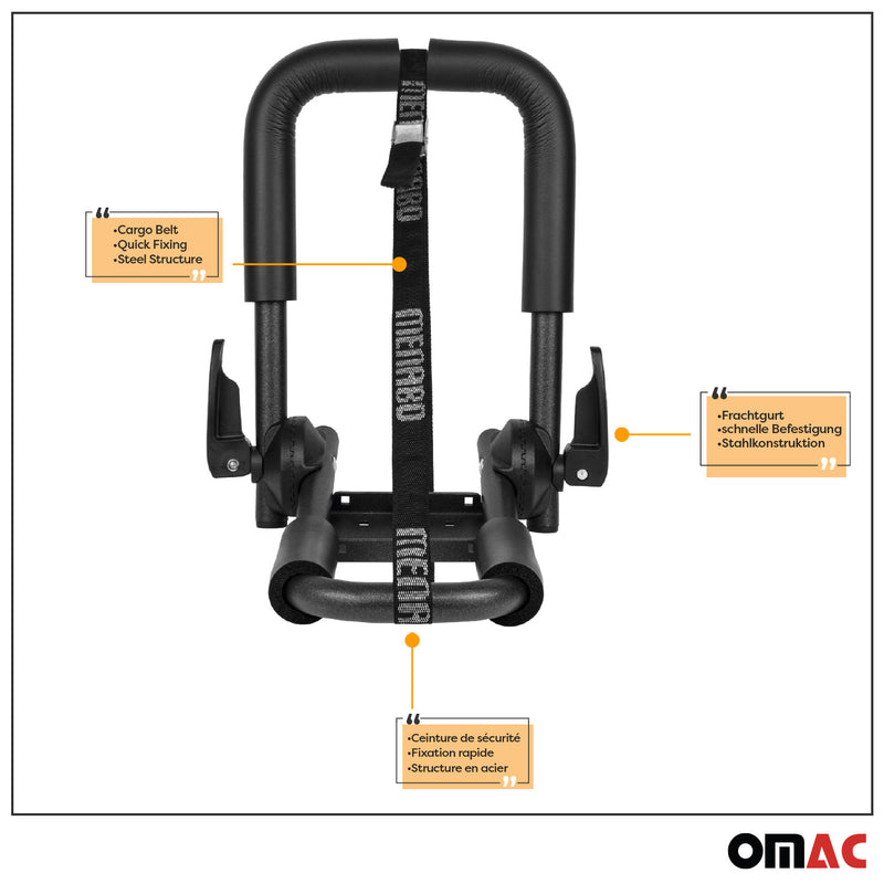 Menabo Porte-kayak de toit support canoë 2 pièces porte-bateau sangles fixation