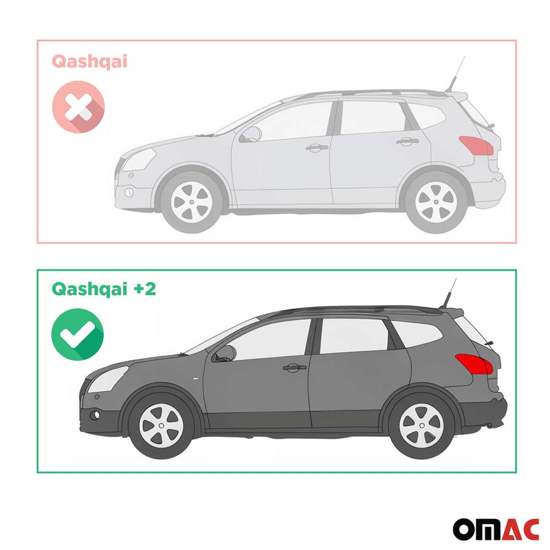 Marchepieds Latéraux pour Nissan Qashqai +2 NJ10 2008-2014 Alu 2x