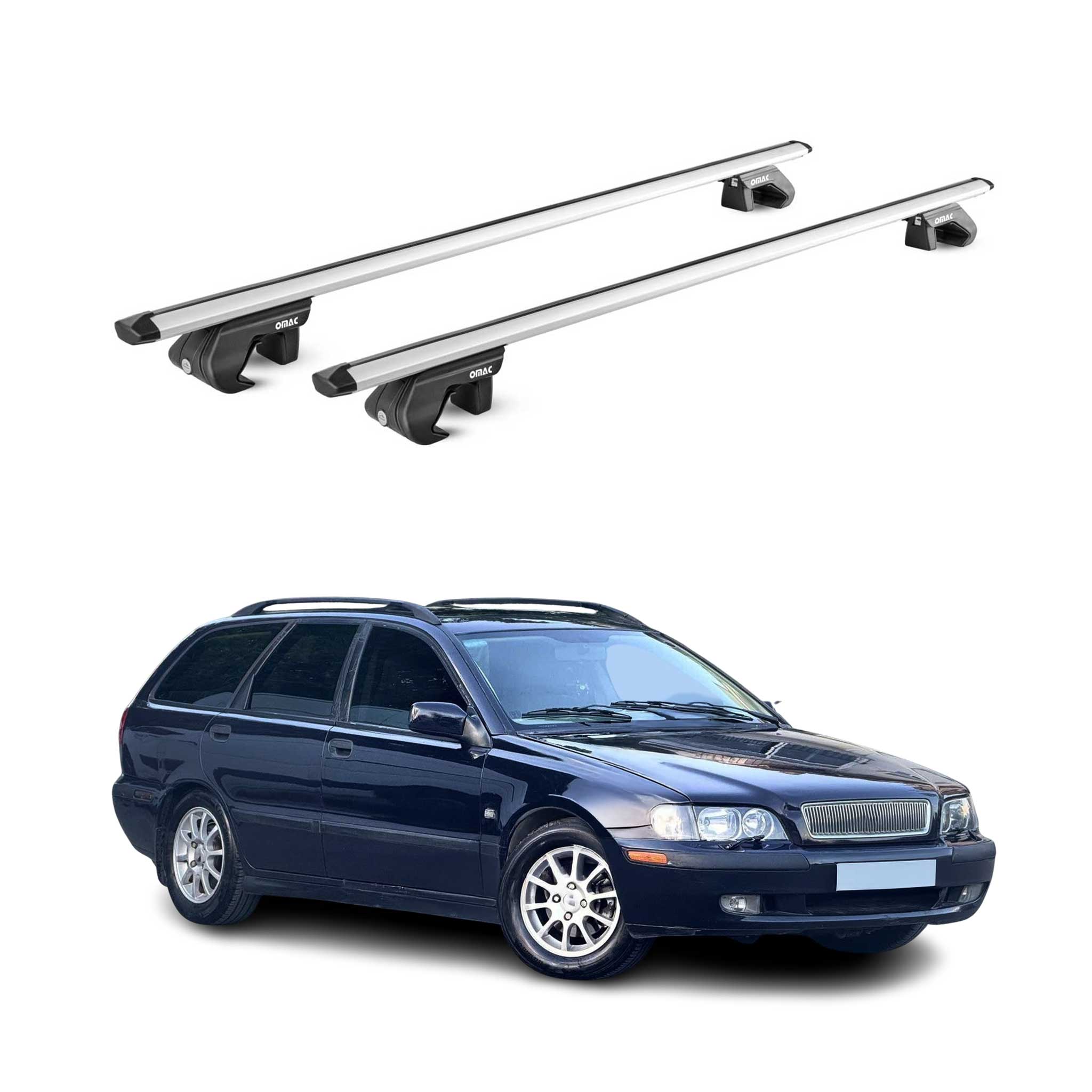 Barres de toit transversales pour Volvo V40 V50 1995-2012 Alu Gris 2x ABE