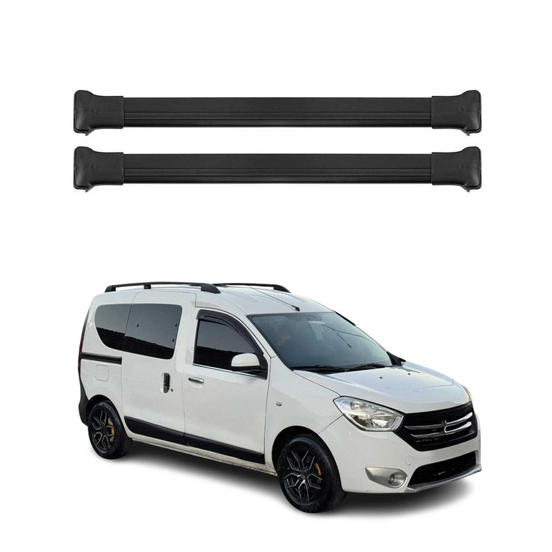 Barres de toit transversales pour Dacia Dokker 2012-2021 Noir Aluminium