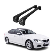 Barres de toit transversales pour BMW Série 3 F30 Berline 2012-19 Aluminium Noir