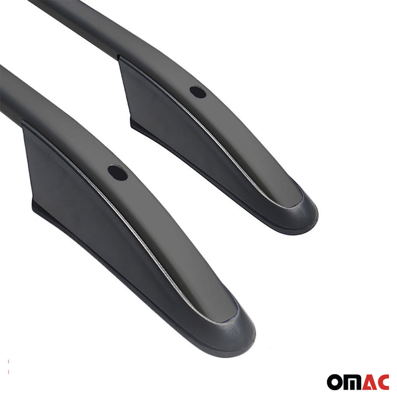 Barres de toit longitudinales pour VW III Caddy 2003-2015 L2 Long Alu Noir 2x