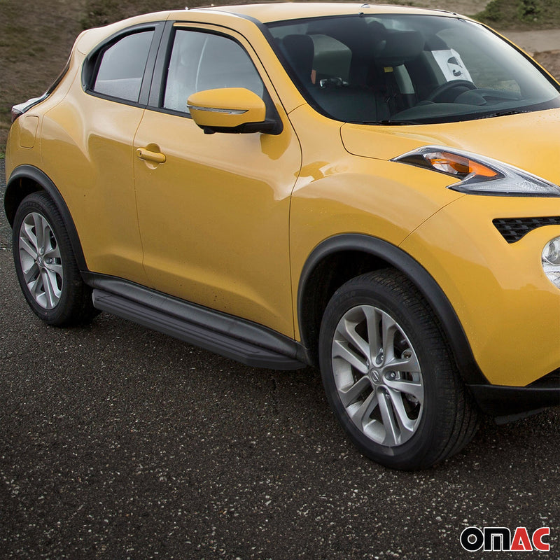 Marchepieds Latéraux pour Nissan Juke 2010-2016 Alu Noir ABE