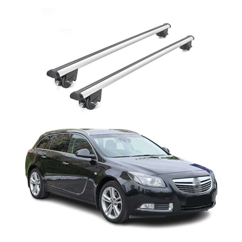 Barres de toit transversales pour Vauxhall Insignia 2009-2017 2 pcs en Alu gris TÜV ABE