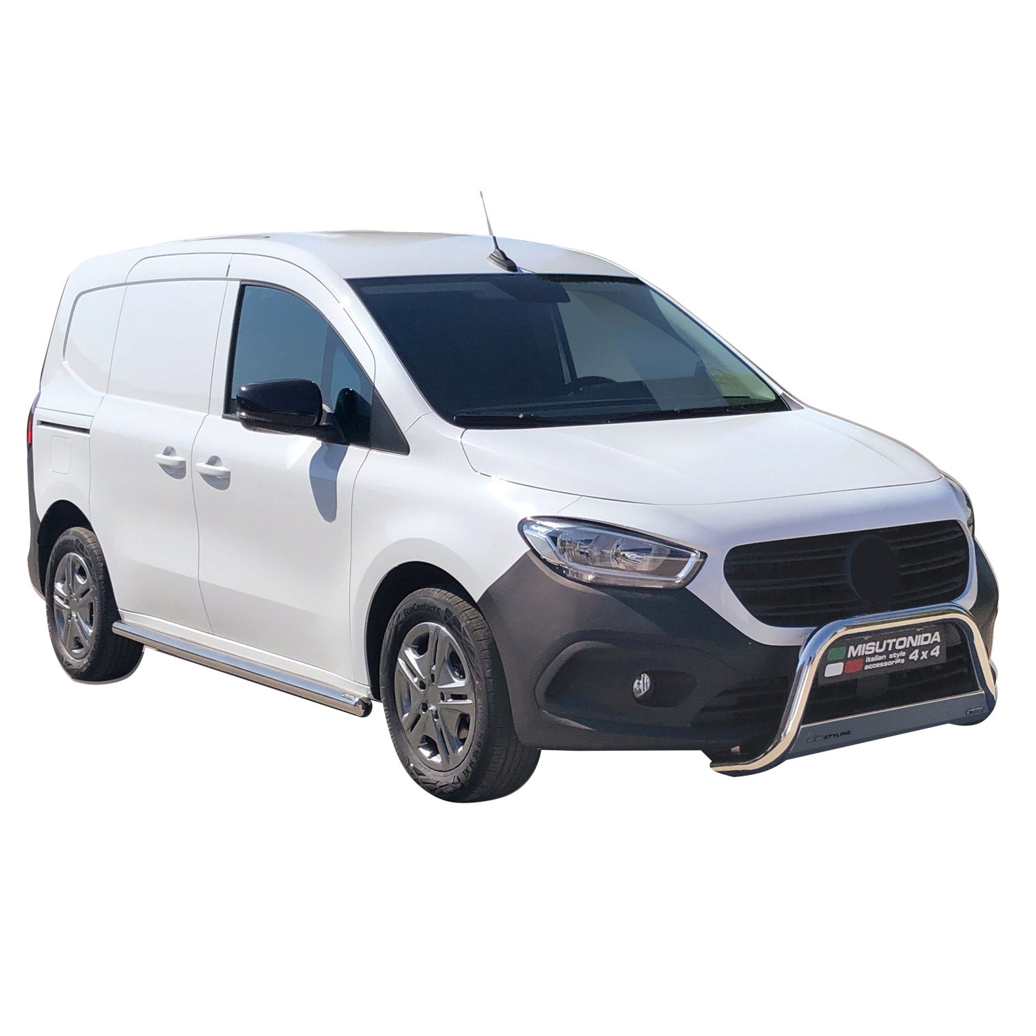 Pare-buffle Avant pour Mercedes Citan L2 2021-2026 63mm en Acier Inoxy Argent