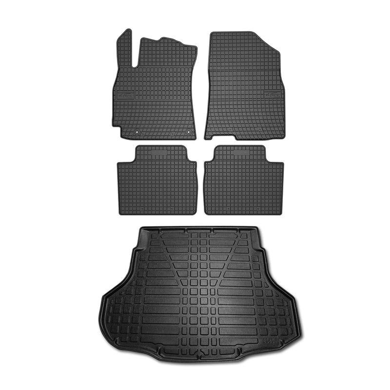 Kit Tapis de sol et coffre pour Hyundai Elantra 2020-2024 TPE Noir