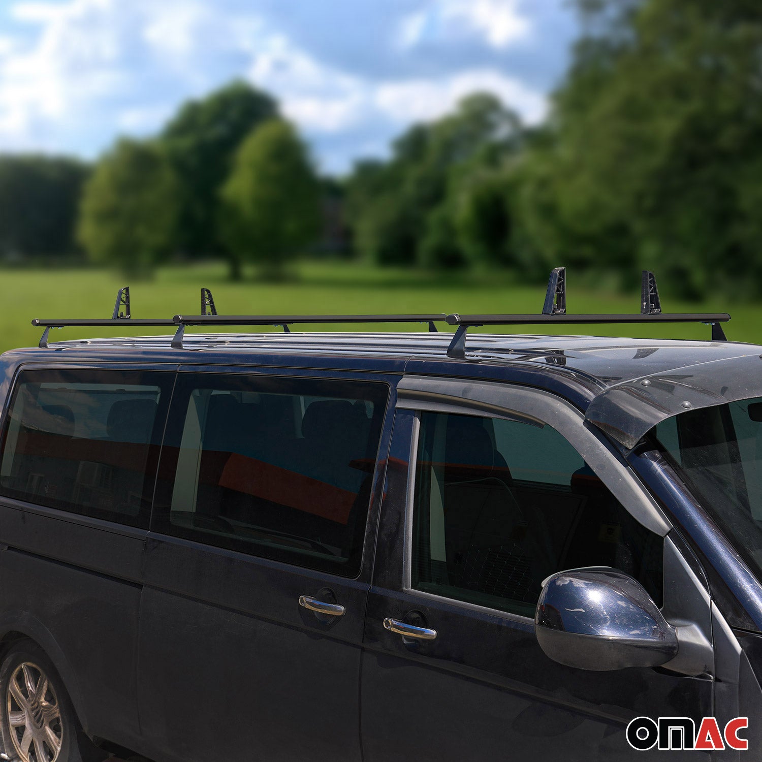 Kit 3x Barres De Toit + butées de charge pour Opel Vivaro A 2001-2014 Noir