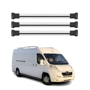 Barres de toit transversales pour Peugeot Boxer 2006-2021 Aluminium Gris 3Pcs