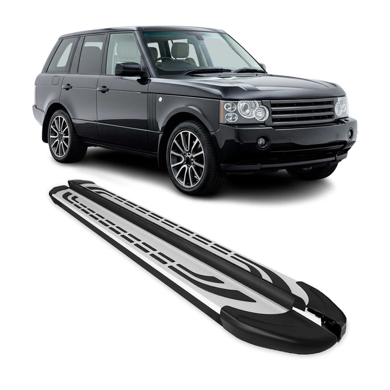 Marchepieds Latéraux pour Range Rover Vogue L322 2002-2012 Aluminium Gris Noir