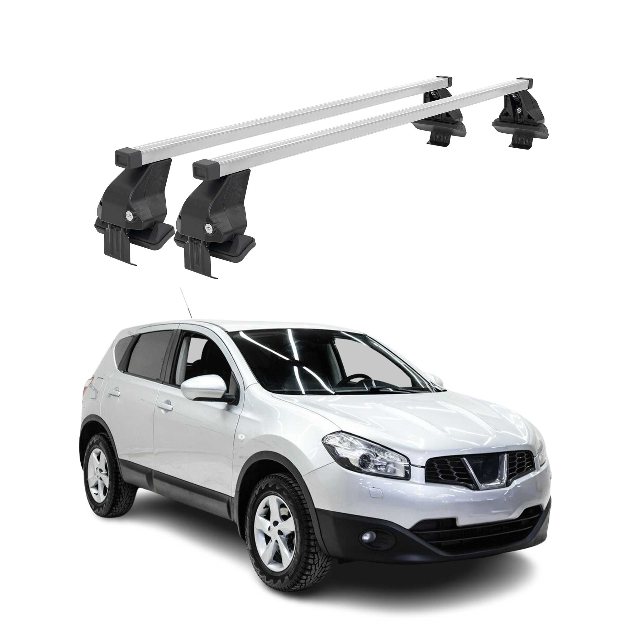 Barres de toit transversales pour Nissan Qashqai J10 2006-2014 Acier Gris