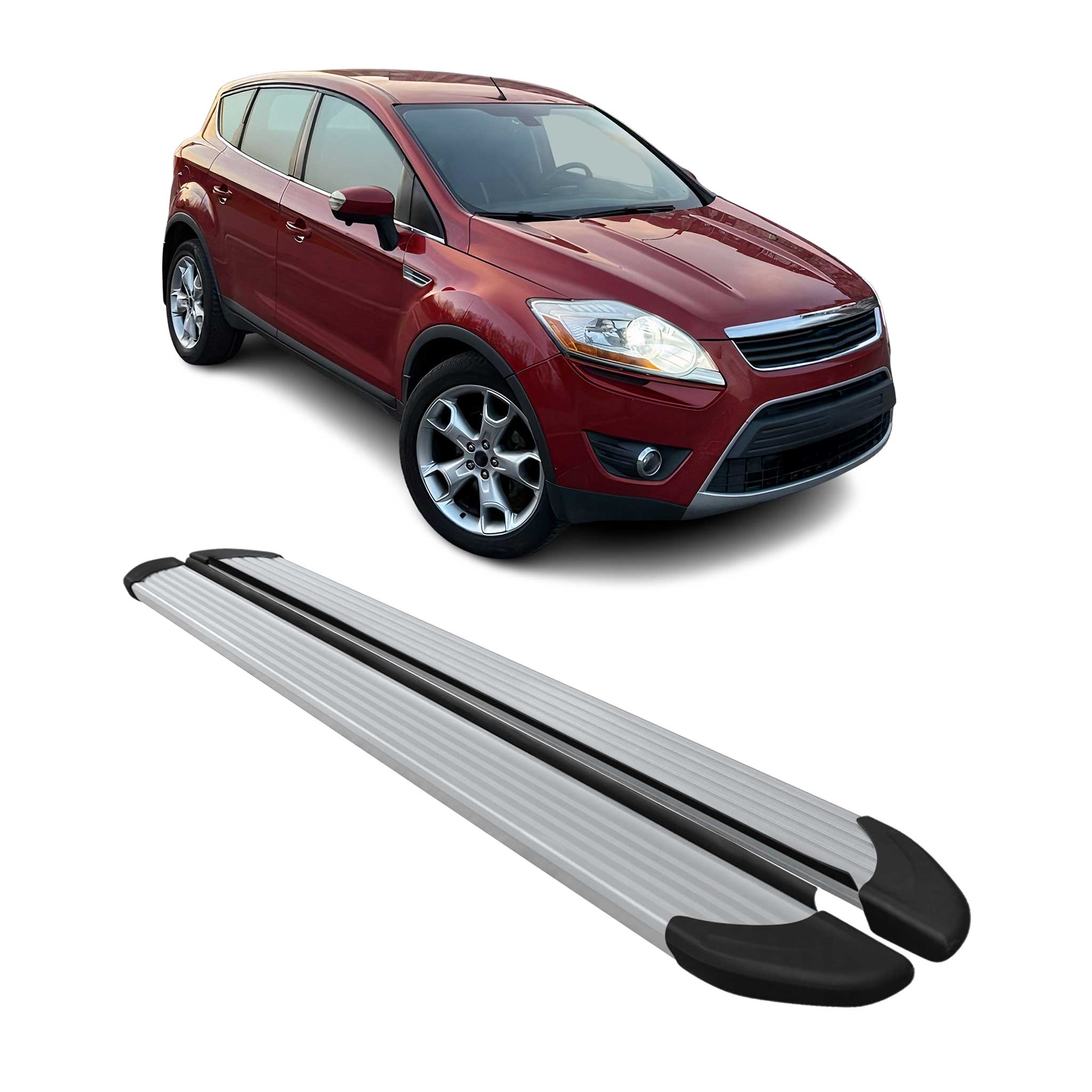Marchepieds Latéraux pédale pour Ford Kuga I 2008-2012 Aluminium Argent 2Pcs