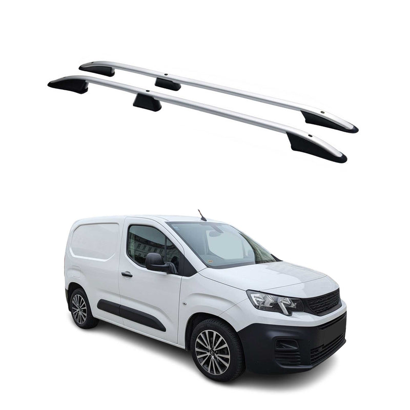 Barres de Toit Longitudinales pour Peugeot Partner III 2019-2024 L1 Alu Gris