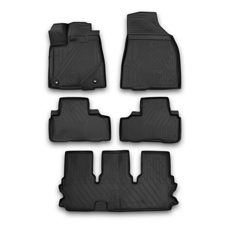 Tapis de sol pour Toyota Highlander 2014-2018 en caoutchouc TPE 3D Noir 5Pcs