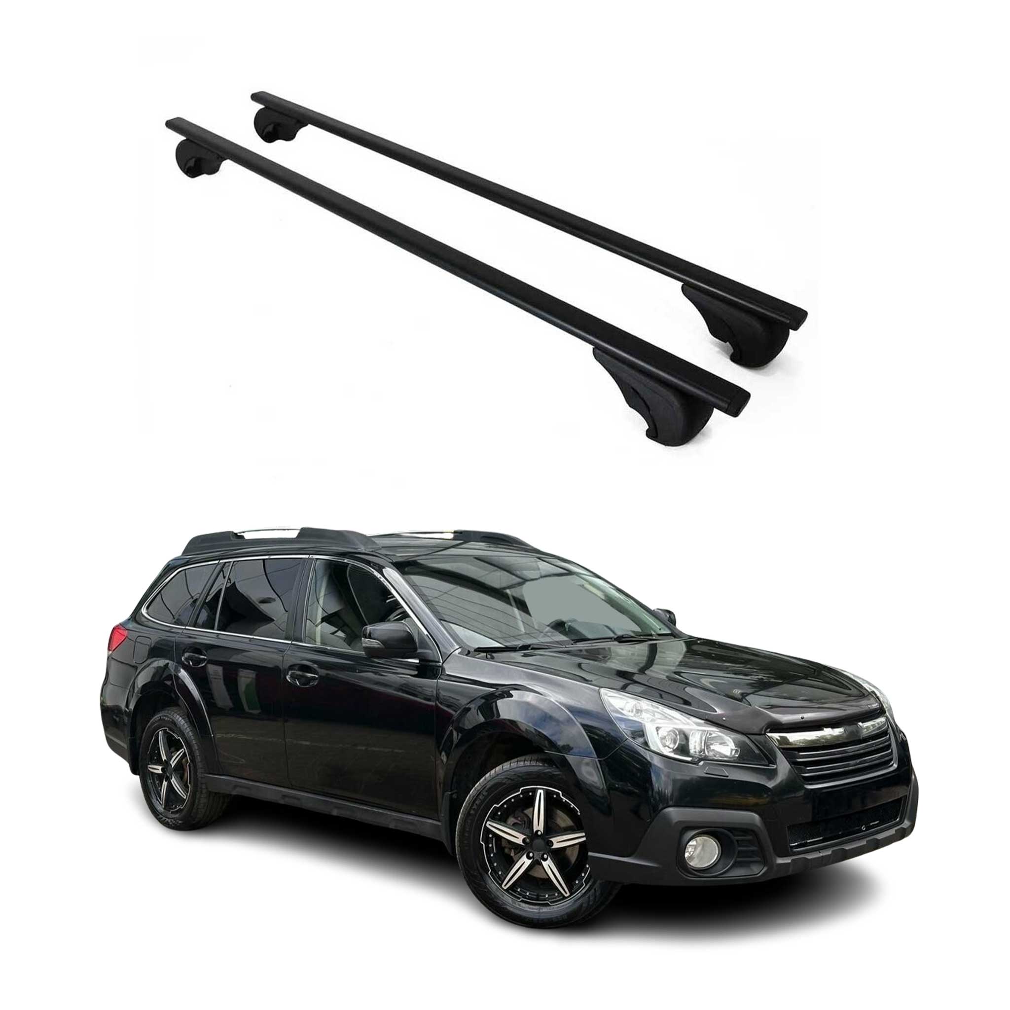 Barres de toit Transversales pour Subaru Outback 2009-2014 Fer Noir