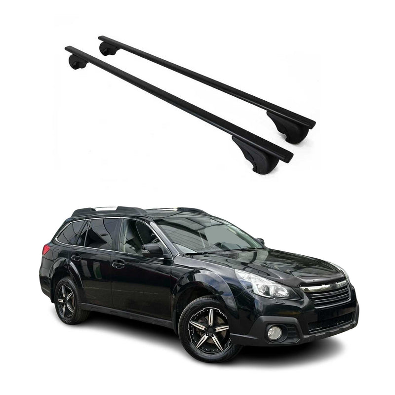 Barres de toit Transversales pour Subaru Outback 2009-2014 Fer Noir