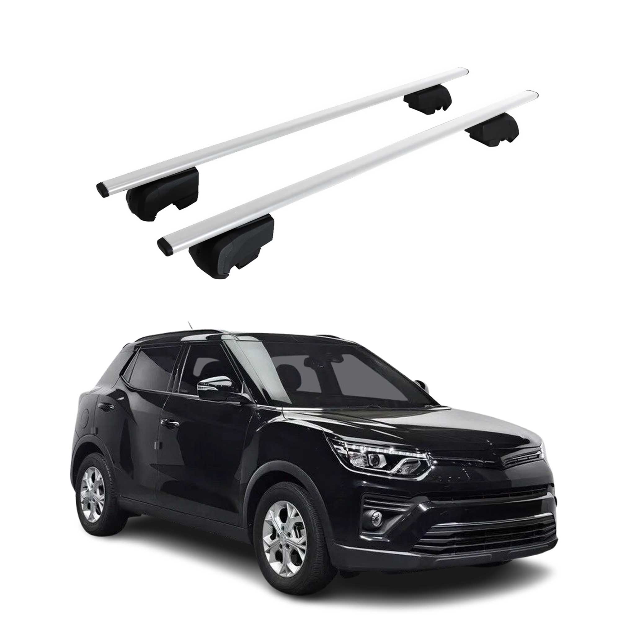 Barres de toit Transversales pour Ssangyong Tivoli 2020-2023 ABE Gris
