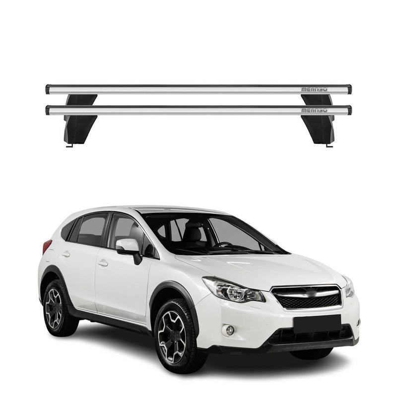 Menabo Barres de toit Transversales pour Subaru XV 2011-2018 Alu Gris ABE 2x