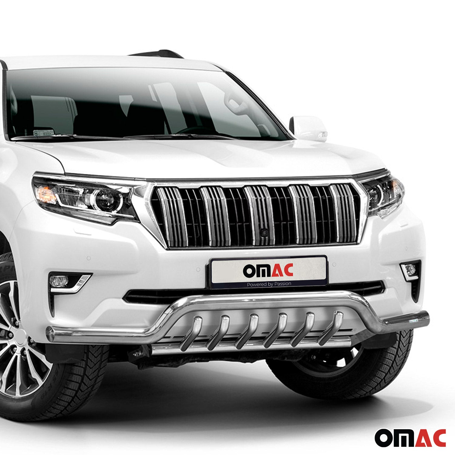Pare-Buffle Avant Pour Toyota Land Cruiser 150 2019-2023 Argent en Acier Inox