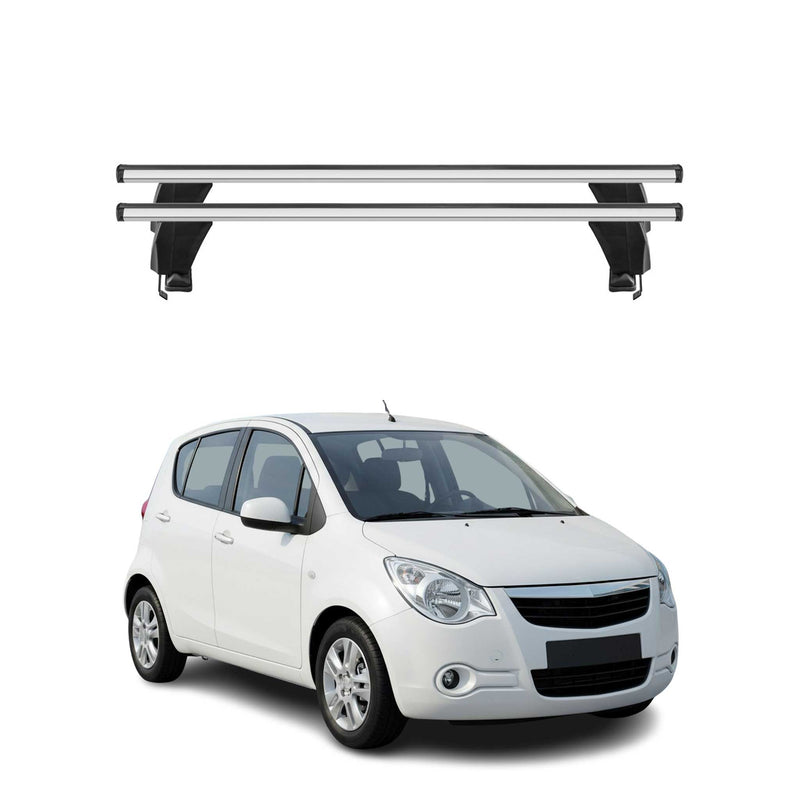 Menabo Barres de toit Transversales pour Opel Agila 2007-2015 Alu Gris ABE 2x