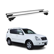 Barres de toit Transversales pour Ssangyong Rexton 2001-2012 Aluminium Argent
