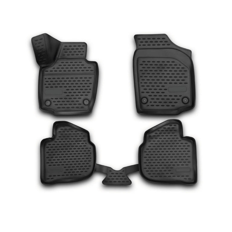 Tapis de sol pour Skoda Rapid 2012-2019 en caoutchouc TPE 3D Noir 4Pcs