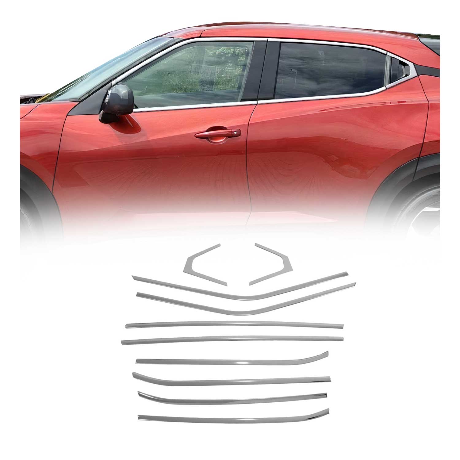 Garniture de Fenêtre pour Nissan Juke SUV 2019-2026 Acier Inox Brillant 10Pcs