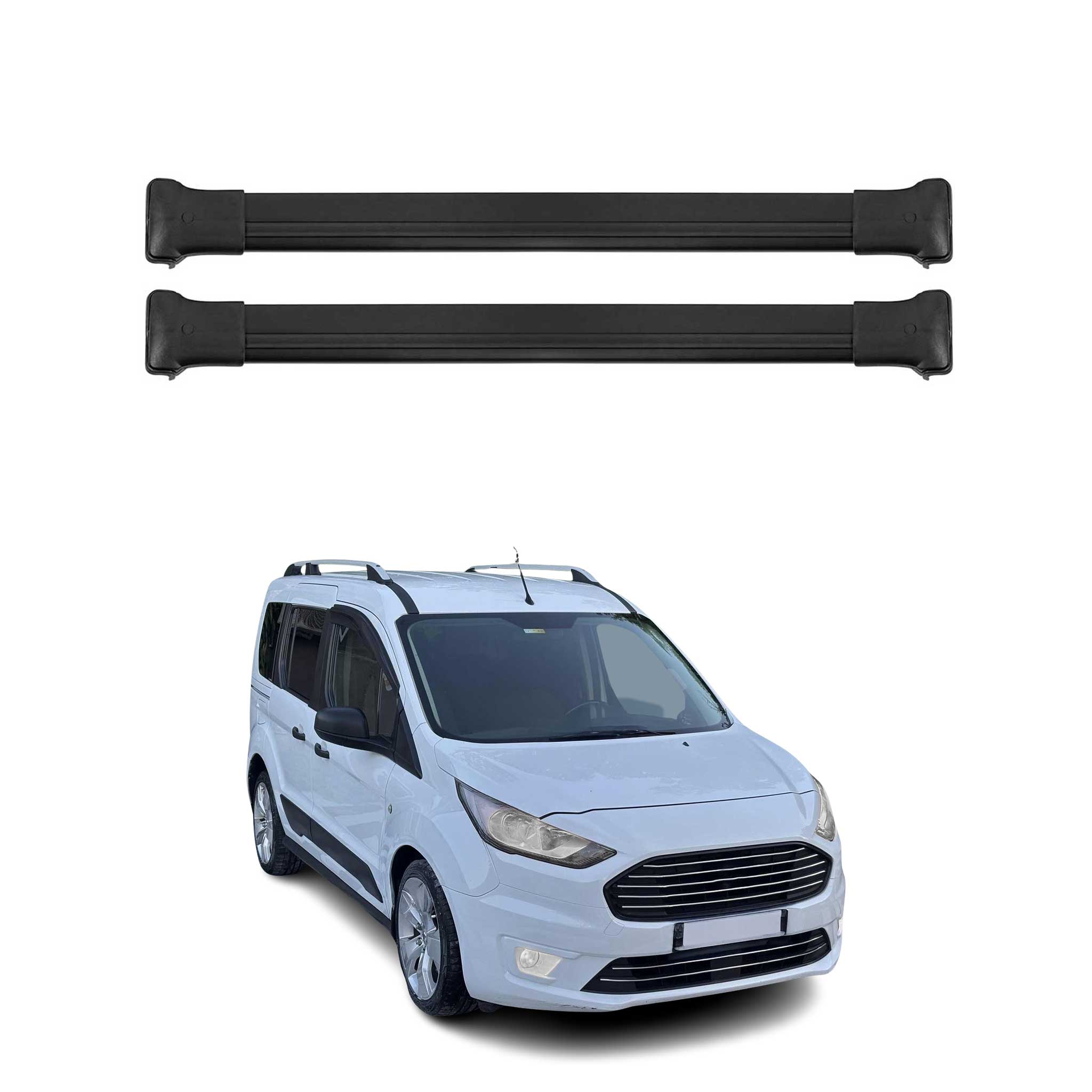 Barres de toit transversales pour Ford Connect 2014-2024 Aluminium Noir
