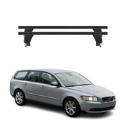 Menabo Barres de toit Transversales pour Volvo V50 2008-2012 Alu Noir ABE 2x