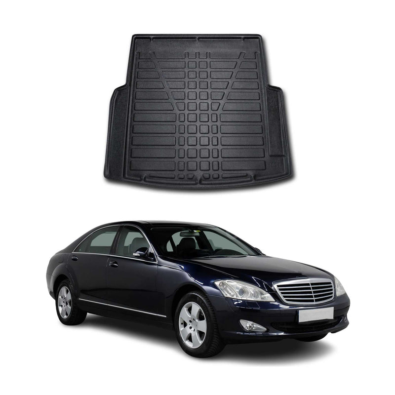 Tapis de Coffre pour Mercedes Classe S W221 2007-2013 en TPE Noir