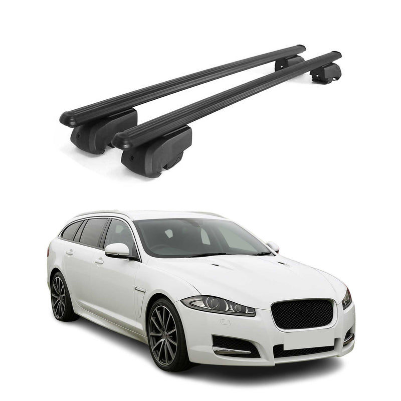 Barres de toit Transversales pour Jaguar XF Sportbrake 2018-2021 Alu ABE 2Pcs