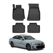 OMAC Tapis de sol caoutchouc pour BMW Série 3 G20 G21 2019-2025 Noir Premium