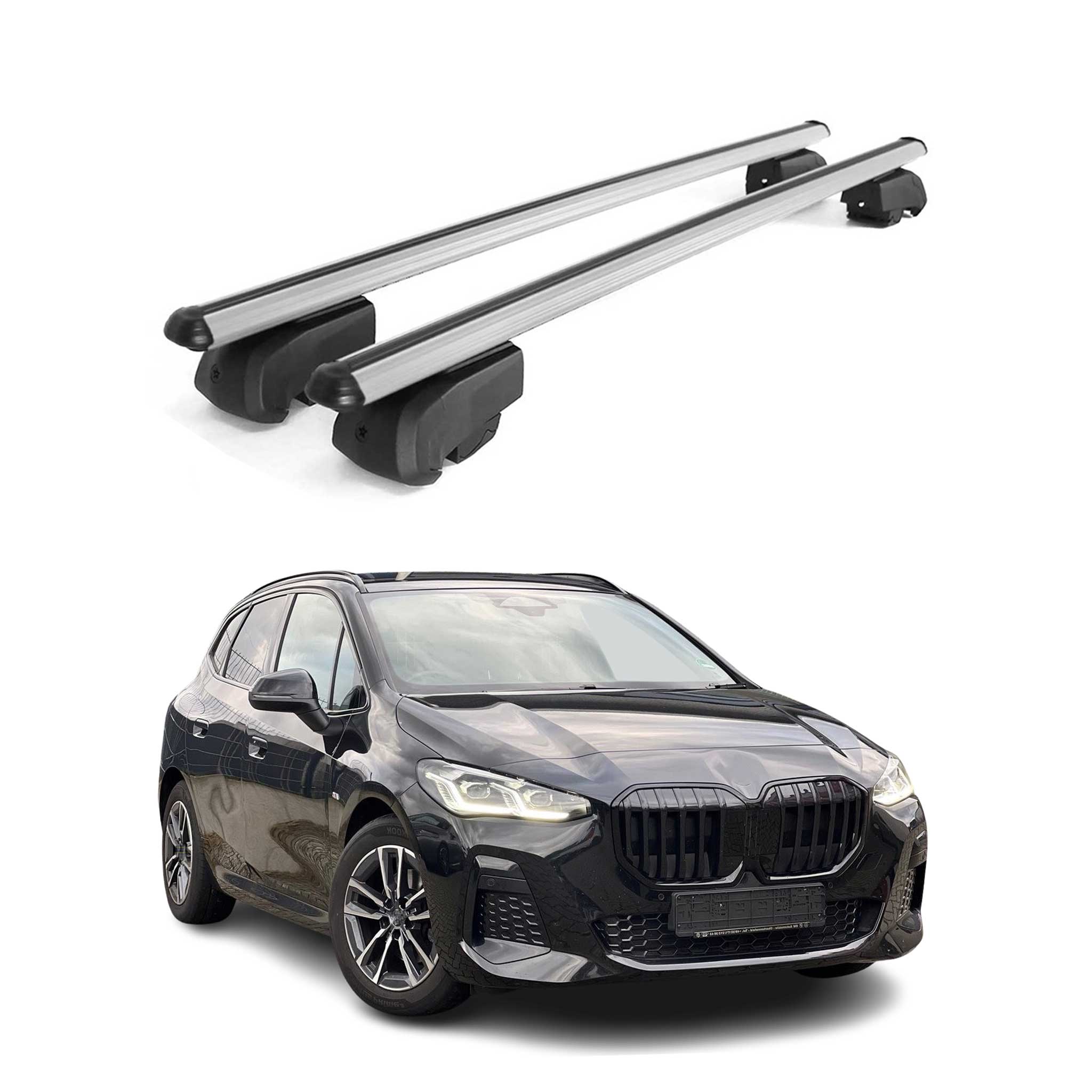 Barres de toit transversales pour BMW Série 2 Active Tourer U06 2021-2026 Gris