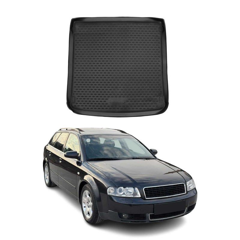 OMAC Tapis de coffre pour Audi A4 B6 B7 Break 2001-2008 caoutchouc TPE Noir