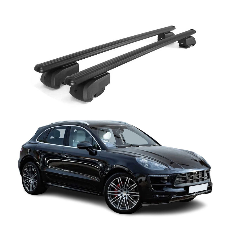 Barres de toit Transversales pour Porsche Macan 2014-2023 Aluminium Noir ABE