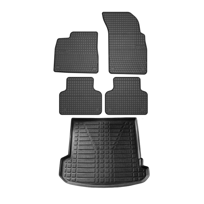 Kit Tapis de sol et coffre pour Audi Q7 4M 2015-2024 Noir TPE