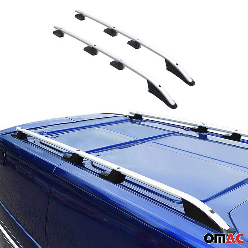 Barres de toit longitudinales pour Renault Trafic 2001-2014 L2 Long Alu Gris