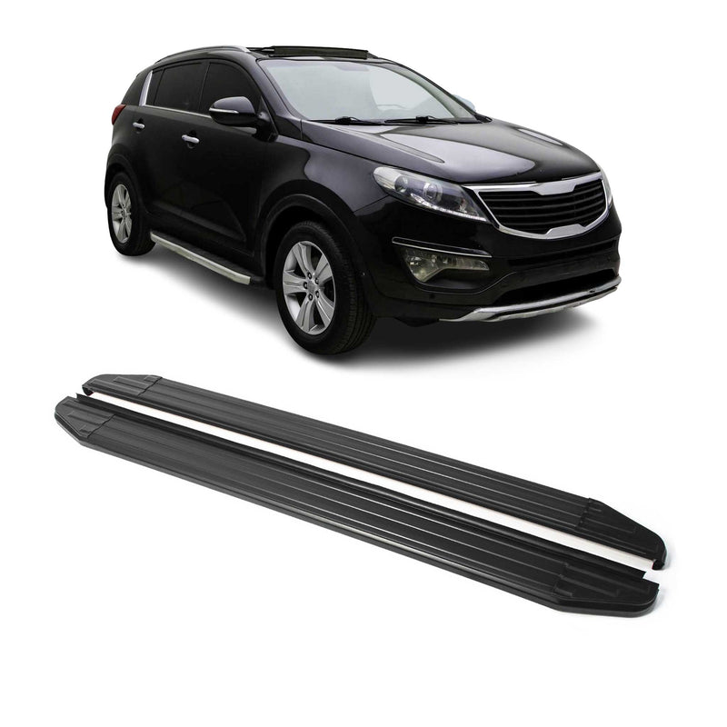 Marchepieds Latéraux pour Kia Sportage 2010-2015 Aluminium Noir 2Pcs